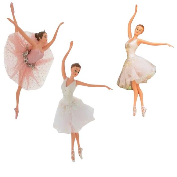 Ballerina Blonde Christmas Ornament Romantic White Leotard Tutu - Picture 3 of 3